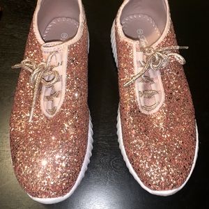 Gold glitter sneakers